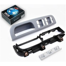 Resim Vw Golf 4 Bora Gri Kapı Kolu Cam Düğme Çerçeve Kapak Seti 