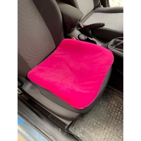 Resim Oto Aksesuarcım Yumuşak Tüylü Peluş Serme Oto Koltuk Koruyucu Minder Ön Tekli Fuşya Pembe 