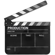Resim Hombey Siyah Akrilik Sinema Klapboard - İngilizce Desenli 30x24.5cm Gösteri Tahtası 