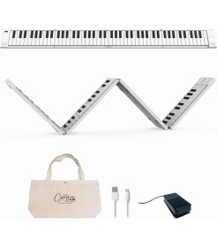 Resim Hype Store Blackstar Carry-On Folding 88 Tuşlu Taşınabilir & Katlanabilir Dijital Piyano (Beyaz) 