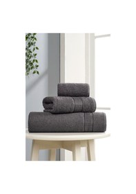 Resim 3lü Havlu Seti Ezgi Antrasit 70x140 + 50x85 + 30x50 Antrasit 
