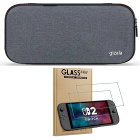 Resim Gizala Switch 2 Slim Taşıma Çantası + Switch 2 Temperli Cam Ekran Koruyucu 2li Bundle Paket 