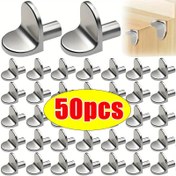 Resim 50 adet Ağır Hizmet Tipi Metal L-Şekilli Raf Destek Çivileri - Gardıroplar, Kitap Rafları & Cam Raf Birimleri için İdeal, Güvence Mobilya Braketi Tutucular, Raf Astarları 
