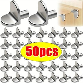 Resim 50 adet Ağır Hizmet Tipi Metal L-Şekilli Raf Destek Çivileri - Gardıroplar, Kitap Rafları & Cam Raf Birimleri için İdeal, Güvence Mobilya Braketi Tutucular, Raf Astarları 