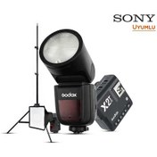 Resim Godox V1 Sony Flaş Full Set (Flaş, Tetikleyici, Softbox, Tripod) 