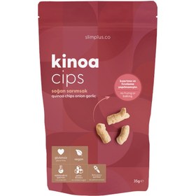 Resim SLİMPLUS Glutensiz Vegan Yağsız Soğan Sarımsak Kinoa Cipsi 35g 