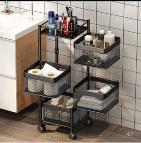 Resim TRENDESK Siyah Metal Banyo Organizer Banyo Düzenleyici 