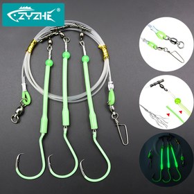 Resim 1 adet ZYZHE Ağır Hizmetli Karanlıkta Parlayan Derin Deniz Balıkçılığı Aleti 8/0# ve 10/0# Kartal İnek Kancaları ile - Derin Deniz Balıkçılığı için Parlayan Boru, Karbon Çelik Kancalar, PA Naylon Kayışlar, Bass, Trout, Salmon, Snapper ve Daha Fazlası Yakalamak İçin İdeal 