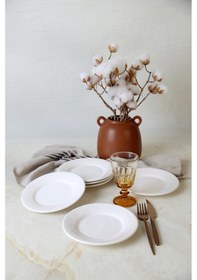 Resim Keramika Beyaz Linda Pasta Tabağı 19 Cm 6 Adet 006 Beyaz 