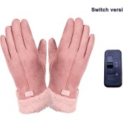 Resim Liangduo Shop Pembe Tarzı USB Şarj Isıtma Eldivenleri Kış Elektrikli Isıtmalı Eldiven Tam Parmak Eldivenler Isıtıcı Eldiven Açma-Kapama Kış Sıcak Eldiven (Yurt Dışından) 