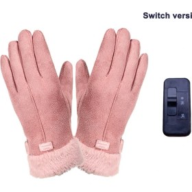 Resim Liangduo Shop Pembe Tarzı USB Şarj Isıtma Eldivenleri Kış Elektrikli Isıtmalı Eldiven Tam Parmak Eldivenler Isıtıcı Eldiven Açma-Kapama Kış Sıcak Eldiven (Yurt Dışından) 