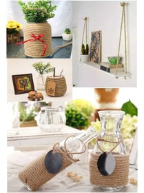 Resim Naturel Lighting Tam Kesit 50 Metre Jüt Ip Kendir Halat 5 Mm Jut Halat-Hasır Ip-Kendir Ip- Salıncak Ipi 5 MM 50 METRE 