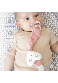 Resim Babyjem Emzik Askısı Kalp Desen Gül Kurusu 