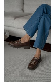 Resim ECENİN BUTİĞİ Orban Kahve-Leopar Hakiki Deri Kadın MAKOSEN 