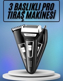 Resim shopwave Kulak Burun Kıl Kesme Ense Yanak Tıraş Seti 3 Başlıklı Profesyonel 