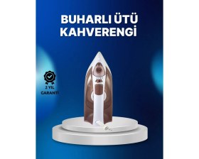 Resim Argesco Mühendislik Buharlı Ütü 2200W Kireç Önleyici Self Clean Damlatmaz Kahverengi 