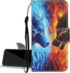 Resim Laybomo Xiaomi Redmi 8 için Kılıf PU Deri Kapaklı Cüzdan Manyetik Kapatma Tam Koruma Kılıfı Tasarımı Kart Yuvaları ve Xiaomi Redmi 8 için Standview Kılıf, Boyalı 3 