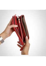 Resim Mft Leather Hakiki Deri Kadın Cüzdan Çanta Almeda 5463 Flother Mat Kırmızı 