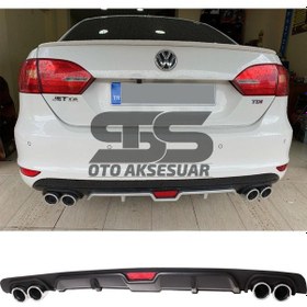 Resim Volkswagen Jetta Mk6 Difüzör Arka Tampon Eki 4 Egzoz Çıkışlı Siyah 