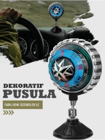 Resim KAPOTO Araç İçi Pusula Cama Vantuzlu Mavi Işıksız Oto Pusula Aksesuarı 