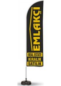 Resim Emlakçı Temalı Yönlendirme Ve Tanıtım Yelken Bayragı Siyah 