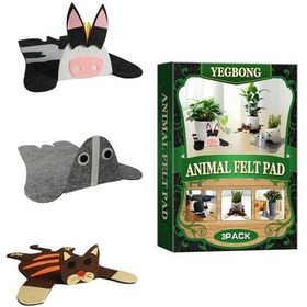 Resim 3 Adet/takım Hayvan Keçe Minder Saksı Matı Masa Yaratıcı Bardak Altlığı 