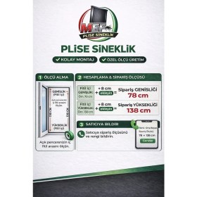 Resim MEF Plise Akordion Plise Kapı Sineklik Beyaz ÖZEL ÖLÇÜ ÜRETİM PREMİUM KALIN SERİİ 0-90 cm x 0-220 cm 