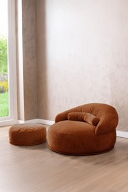 Resim Doqu Home Living Puf Berjer Vista Kiremit 