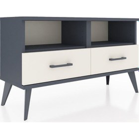 Resim Arges Şifonyer 2 Raflı 2 Çekmeceli 88x30x48 Antrasit-antrasit/aytaşı Antrasit/aytaşı 