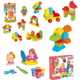 Resim Kuaför Oyun Hamur Seti + Multi Blocks 62 Parça 