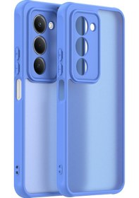 Resim Xiaomi Redmi 15 Kılıfı İçin Düşmeye Dayanıklı Hava Yastıkları Buzlu Şeffaf Pc + Tpu Telefon Arka Kapağı - Bebek Mavisi Bebek Mavisi 