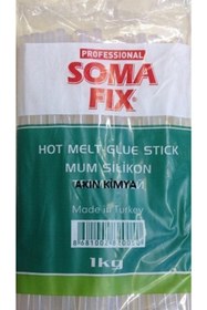 Resim Somafix 1 Kg 7.4x300 Mm Ince Mum Silikon Çubuk Sıcak Şeffaf 