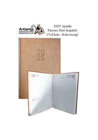 Resim 2025 Ajanda Ciltli Thermo Kapak 1 Adet 17x24 Cm Ajanda 2025 Çizgili Ajanda Günlük Planlayıcı Termo Kapak 997 Ofis Okul Kahverengi 
