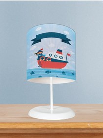 Resim Mekta Home Bebek Ve Çocuk Odası Dürbünlü Korsan Desenli Abajur 