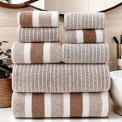 Resim 8 adet Geniş ve Dar Şerit Seti, 2 El Havlusu ve 2 Banyo Havlusu, 4 Yüz Havlusu, 8 adet Set, Dış Mekan Havluları, Kamp Havluları, Yürüyüş Havluları, İş Havluları, Spa, Ayak Masajı, Ter Buharlatma, Otel ve Diğer Kulüp Tuvalet Malzemeleri için Uygun, Yıkama Bezleri 