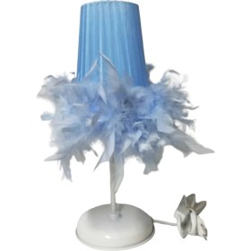 Resim Feyza Design Tüylü Erkek Kız Çocuk Odası Abajuru, Renk Seçenekleriyle Şık ve Sıcak Ortam 