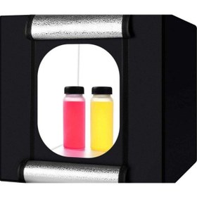 Resim Triline 60x60cm Profesyonel Stüdyo Led Işıklı Ürün Fotoğraf Çadırı 