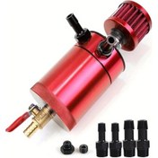 Resim Xuweiwei Red Ev Yakalama Kabı 150ml Universal Alüminyum Hava Ayırıcı Yağ Deposu Kit 