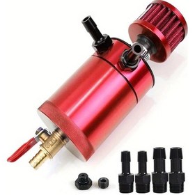 Resim Xuweiwei Red Ev Yakalama Kabı 150ml Universal Alüminyum Hava Ayırıcı Yağ Deposu Kit 