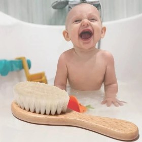 Resim Keçi Kılı Organik Bebek Banyo Tarağı 