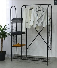 Resim Gardrop Askı Metal Askılık Kıyafet Etek Askısı 5181 Siyah 