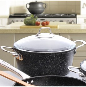 Resim Falez Black Line Döküm Granit Derin Tencere 22 CM 