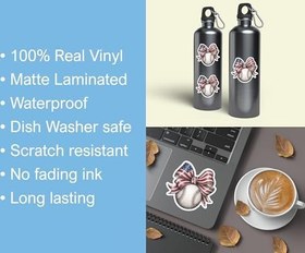 Resim 3 Adet Yay Beyzbol Amerikan Bayrağı Çıkartması - Beyzbol Topu - Spor Aşığı - Su Şişesi için Çıkartma - Kupa - Bagaj - Tablet - Defter 