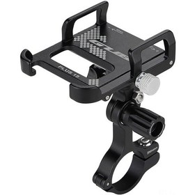 Resim Shineyee 360 Dönebilen Alüminyum Bisiklet Telefon Tutucu - 60-100mm Arası Tüm Telefonlara Uyumlu Siyah 