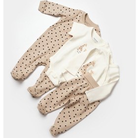 Resim BabyCosy Bebek 10 Parça Set, %100 Organik Pamuk, Bebek Ve Yenidoğan Serisi, Hastane Çıkışı Seti - Csy5112 Ekru - Vizon 