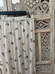 Resim Desenli Beli Lastikli Saten Pantolon - S 