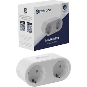 Resim Hybrone Akım Korumalı Ikili Wi-fi Akıllı Priz, 16 Amper, Enerji Izleme, Çocuk Kilidi, Uzaktan Kontrol 