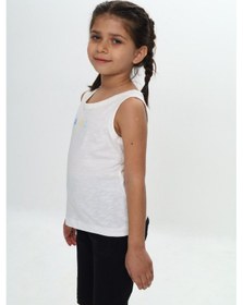 Resim Toontoy Unisex Çocuk Baskılı Bisiklet Yaka Basic Atlet Ekru 