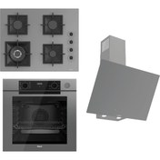 Resim Ferre Steamart-Fryart-Sılentart Serisi Gri Set (SC408-WFA + QEP64CPR +D079-SA) - Döküm Izgara / 65 c 