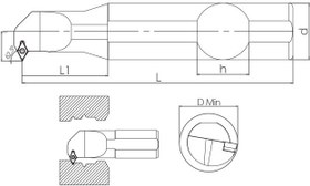 Resim S Sistem - ISO SD-CR/L 62.5° İç Çap Torna Kalemi 